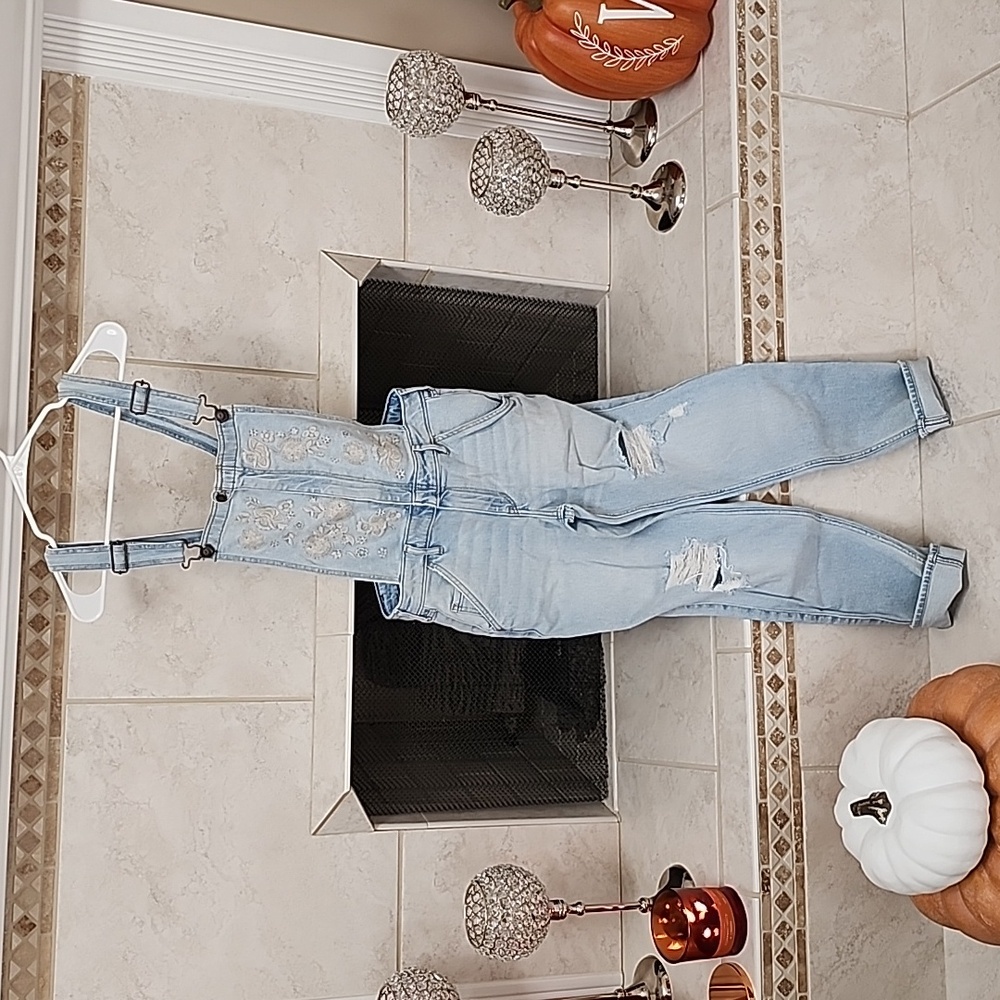 🩵💙 HOLLISTER Stretch Super Skinny Crop OVERALLS 💙🩵